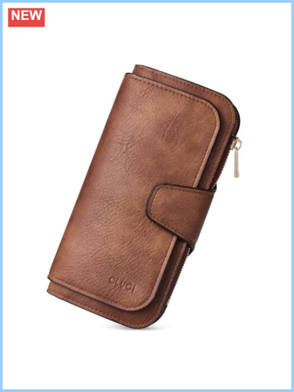 Women's Leather RFID Blocking Trifold Wallet & Shoulder Bag Set